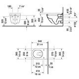 Duravit 2225090092 Starck 3 Wall-Mounted Toilet, Washdown Model, Bowl Only