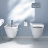 Duravit 2227090092 Starck 3 Dual Flush One-Piece Wall Mounted Compact Elongated Toilet in White Finish