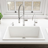 ALFI Brand AB3018UD-W 30" White Undermount / Drop-in Fireclay Kitchen Sink