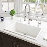 ALFI Brand AB3018UD-W 30" White Undermount / Drop-in Fireclay Kitchen Sink