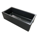 ALFI Brand AB3618HS-BM 36" Black Matte Reversible Smooth / Fluted Single Bowl Fireclay Farm Sink, Traditional