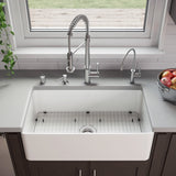 ALFI Brand ABF3318S 33" White Thin Wall Single Bowl Smooth Apron Fireclay Kitchen Farm Sink