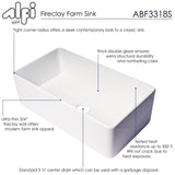 ALFI Brand ABF3318S 33" White Thin Wall Single Bowl Smooth Apron Fireclay Kitchen Farm Sink