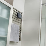 Amba Quadro Q-2033 Dual-Purpose Towel Warmer and Radiator with 12 Bars, Brushed Finish