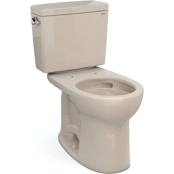 TOTO CST775CEFG#03 Drake Two-Piece Rounded Toilet with 1.28 GPF Tornado Flush, 12" Rough-in, Bone Finish