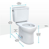 TOTO CST775CEFG#12 Drake Two-Piece Rounded Toilet with 1.28 GPF Tornado Flush, 12" Rough-in, Sedona Beige