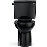 TOTO CST775CSF#51 Drake Two-Piece Black Rounded Toilet with 1.6 GPF Tornado Flush, Ebony Finish