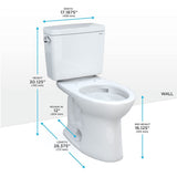 TOTO CST776CEFG#03 Drake Two-Piece Elongated Toilet with 1.28 GPF Tornado Flush, 12" Rough-in, Bone Finish