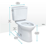 TOTO CST776CEG#11 Drake Two-Piece Elongated Toilet with CeFiONtect and 1.28 GPF Tornado Flush, Colonial White