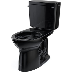 TOTO CST776CSF#51 Drake Two-Piece Elongated Black Toilet with 1.6 GPF Tornado Flush, Ebony Finish