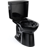 TOTO CST776CSF#51 Drake Two-Piece Elongated Black Toilet with 1.6 GPF Tornado Flush, Ebony Finish