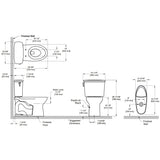 TOTO CST786CEFG.10#01 Drake Two-Piece Elongated 1.28 GPF Universal Height Toilet for 10" Rough in