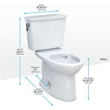 TOTO CST786CEG#03 Drake Transitional Two-Piece Elongated 1.28 GPF Toilet with CeFiONtect, Bone Finish