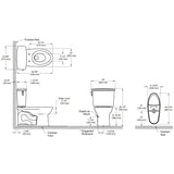 TOTO CST786CEG#01 Drake Transitional Two-Piece Elongated 1.28 GPF Toilet with CeFiONtect, Cotton White