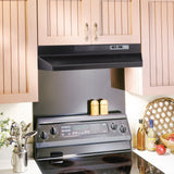 Broan F40000 Series 36" Convertible Under-Cabinet Range Hood, 160 CFM, Black