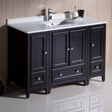 Fresca FCB20-122412ES-CWH-U Oxford 48" Espresso Traditional Bathroom Cabinets with Top & Sink