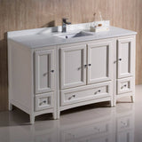 Fresca FCB20-123012AW-CWH-U Oxford 54" Antique White Traditional Bathroom Cabinets with Top & Sink