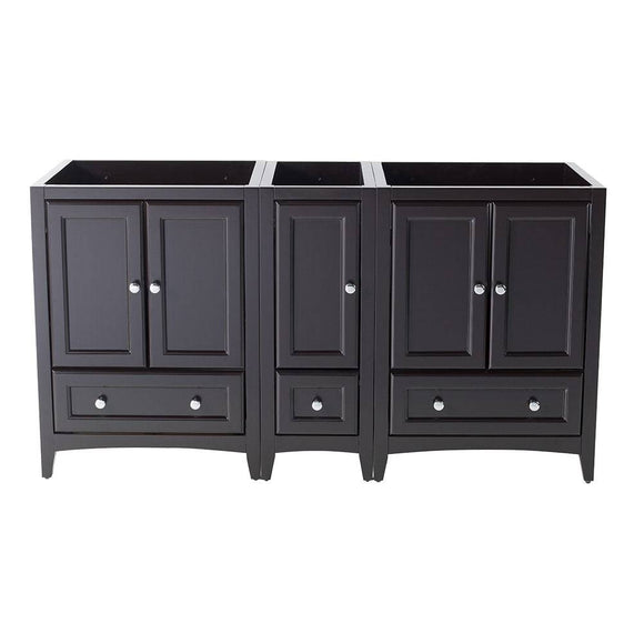 Fresca FCB20-241224ES Oxford 60" Espresso Traditional Double Sink Bathroom Cabinets