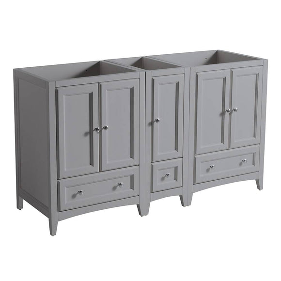 Fresca FCB20-241224GR Oxford 60" Grey Traditional Double Sink Bathroom Cabinets