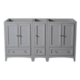 Fresca FCB20-241224GR Oxford 60" Grey Traditional Double Sink Bathroom Cabinets