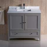 Fresca FCB2036GR-CWH-U Oxford 36" Gray Traditional Bathroom Cabinet with Top & Sink