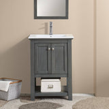 Fresca FCB2304VG-I Manchester Regal 24" Gray Wood Veneer Traditional Bathroom Vanity