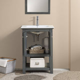 Fresca FCB2304VG-I Manchester Regal 24" Gray Wood Veneer Traditional Bathroom Vanity