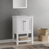 Fresca FCB2304WH-I Manchester 24" White Traditional Bathroom Vanity