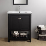 Fresca FCB2305BL-I Manchester 30" Black Traditional Bathroom Vanity