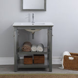 Fresca FCB2305VG-I Manchester Regal 30" Gray Wood Veneer Traditional Bathroom Vanity