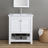 Fresca FCB2305WH-I Manchester 30" White Traditional Bathroom Vanity