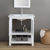 Fresca FCB2305WH-I Manchester 30" White Traditional Bathroom Vanity