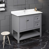 Fresca FCB2340GR-CWH-U Manchester 42" Gray Traditional Bathroom Cabinet with Top & Sink