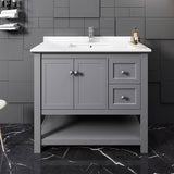 Fresca FCB2340GR-CWH-U Manchester 42" Gray Traditional Bathroom Cabinet with Top & Sink