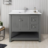 Fresca FCB2340VG-CWH-U Manchester Regal 42" Gray Wood Veneer Traditional Bathroom Cabinet with Top & Sink