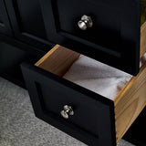 Fresca FCB2360BL-D-CWH-U Manchester 60" Black Traditional Double Sink Bathroom Cabinet with Top & Sinks