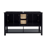 Fresca FCB2360BL-D Manchester 60" Black Traditional Double Sink Bathroom Cabinet