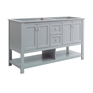 Fresca FCB2360GR-D Manchester 60" Gray Traditional Double Sink Bathroom Cabinet