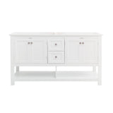 Fresca FCB2360WH-D Manchester 60" White Traditional Double Sink Bathroom Cabinet