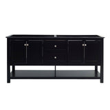 Fresca FCB2372BL-D Manchester 72" Black Traditional Double Sink Bathroom Cabinet