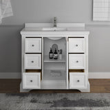 Fresca FCB2440WHM-CWH-U Windsor 40" Matte White Traditional Bathroom Cabinet with Top & Sink