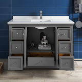 Fresca FCB2448GRV-CWH-U Windsor 48" Gray Textured Traditional Bathroom Cabinet with Top & Sink