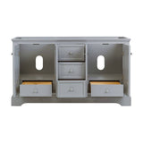 Fresca FCB2460GRV Windsor 60" Gray Textured Traditional Double Sink Bathroom Cabinet