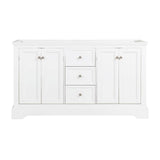 Fresca FCB2460WHM Windsor 60" Matte White Traditional Double Sink Bathroom Cabinet