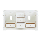 Fresca FCB2460WHM Windsor 60" Matte White Traditional Double Sink Bathroom Cabinet