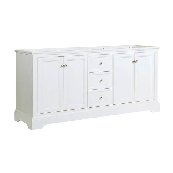 Fresca FCB2472WHM Windsor 72" Matte White Traditional Double Sink Bathroom Cabinet