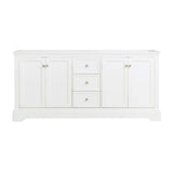 Fresca FCB2472WHM Windsor 72" Matte White Traditional Double Sink Bathroom Cabinet