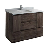 Fresca FCB31-122412ACA-FC-CWH-U Formosa 48" Floor Standing Modern Bathroom Cabinet with Top & Sink in Acacia