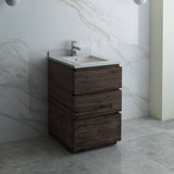 Fresca FCB3124ACA-FC-CWH-U Formosa 24" Floor Standing Modern Bathroom Cabinet with Top & Sink in Acacia