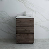 Fresca FCB3124ACA-FC-CWH-U Formosa 24" Floor Standing Modern Bathroom Cabinet with Top & Sink in Acacia